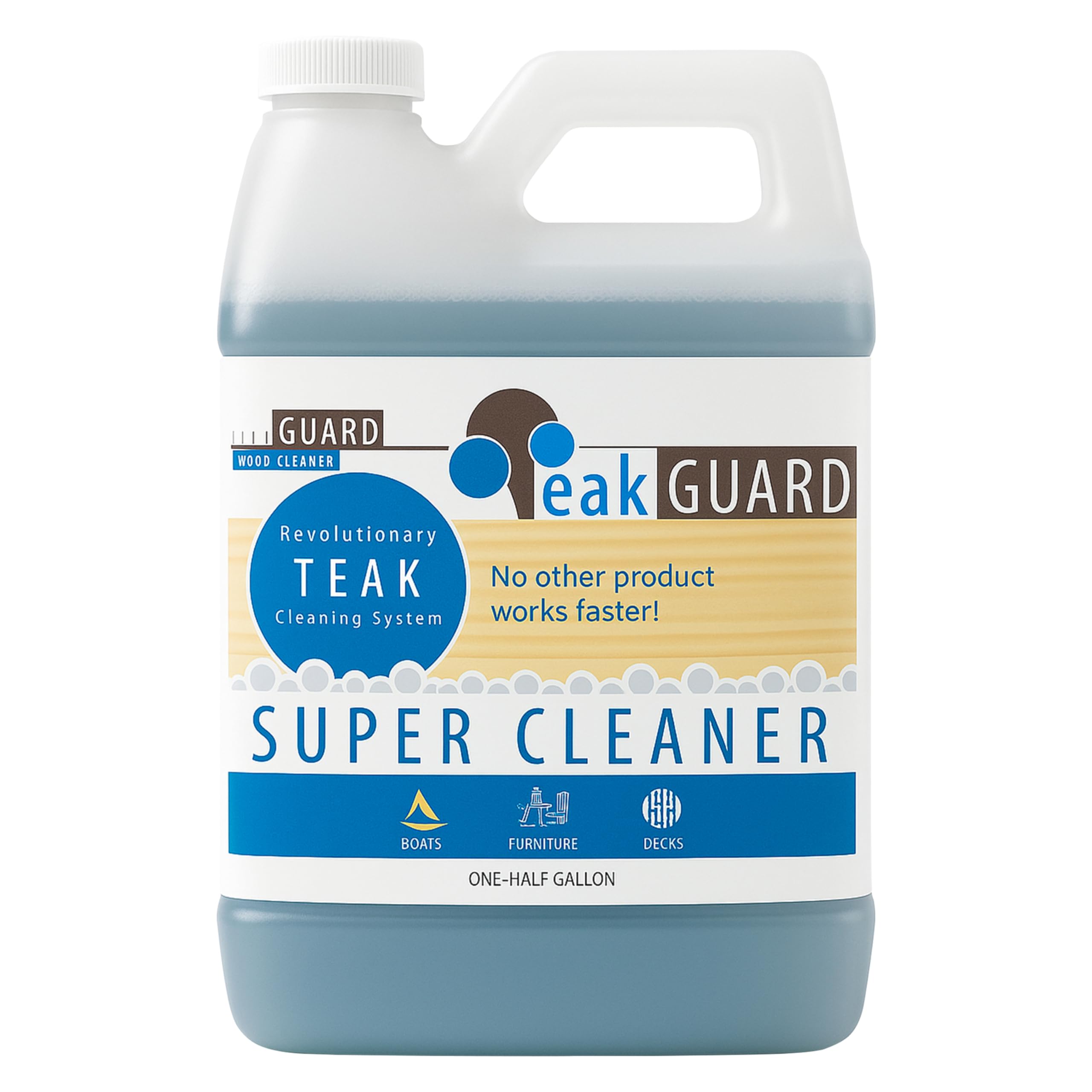 Super Cleaner, Pre-Finish Teak Cleaner and Brightener, Water-Based, Oil-Free Restorer and Protectant, Safe & Easy To Use Teak Brightener, Deep Cleanser for Outdoor & Indoor Wood Furniture, 64 oz