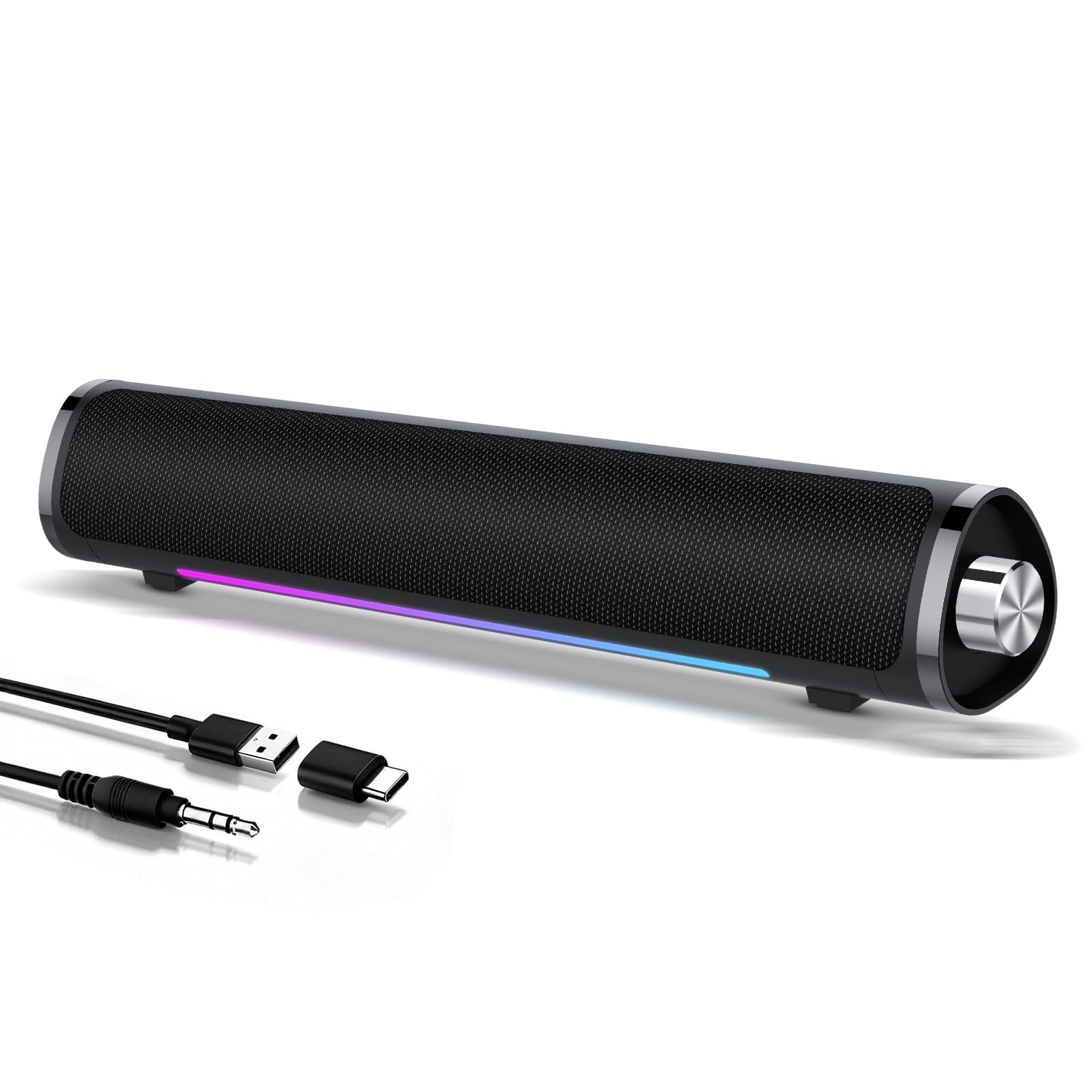 Computer Speakers, USB Powered PC Speakers, Hi-Fi Stereo Computer Sound Bar with Bluetoot…