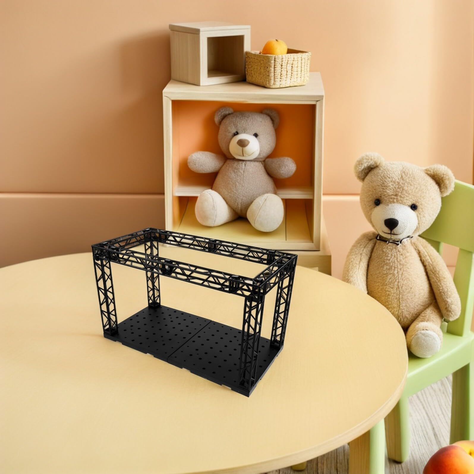 Caja de Vitrina para Figuras Coleccionables, Soporte de Exhibición Modular Iluminación, Escenario de Mesa para Anime y Coleccionistas