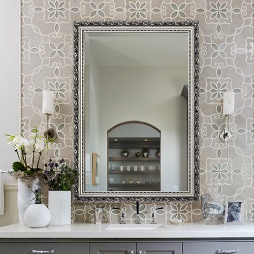 Miniatura 7 de HAA Espejos rectangulares enmarcados de baño para pared, espejo de pared para colgar vertical u horizontalmente para sala de estar, dormitorio (32 x