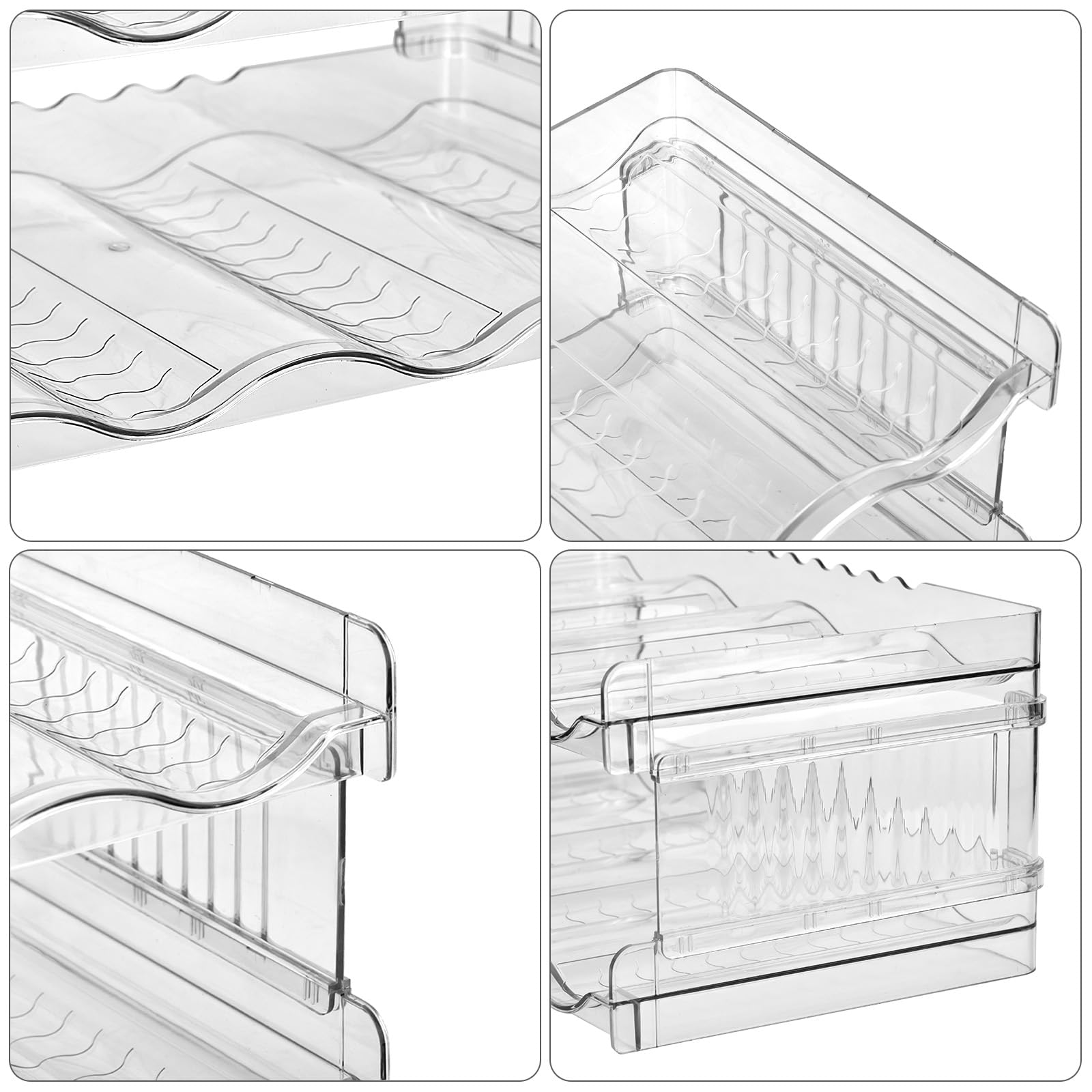 Botellero Apilable Plastico Organizador de Botellas de Agua Soporte para Botellas Nevera Botellas de Vino para Frigorifico Armario Cocina con Capacidad para 16 Botella