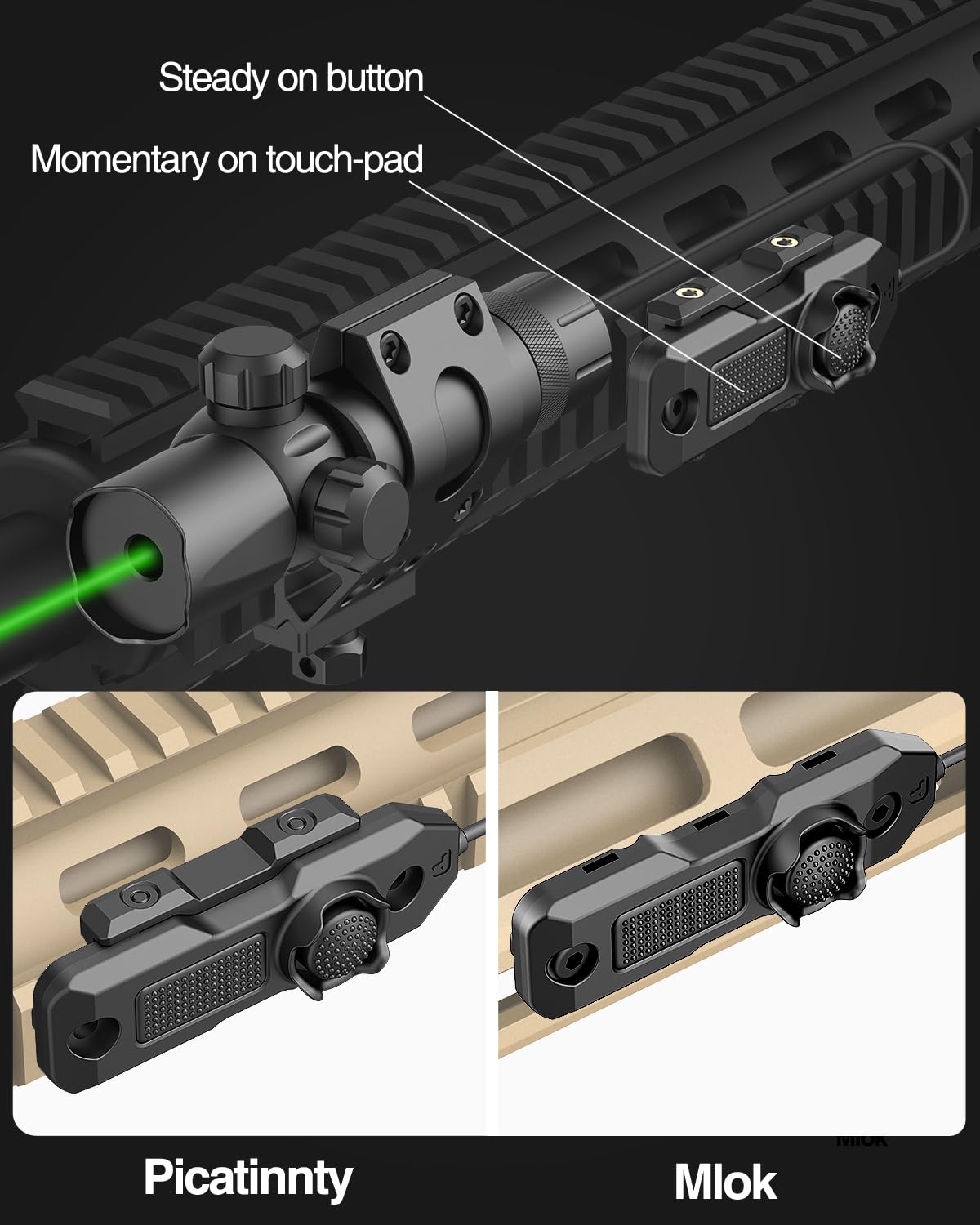 Darkfang viseur Laser Vert pour Faisceau Laser Tactique Picatinny