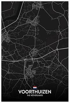 CFIOZYOS Black And White Map Voorthuizen NL Print Black Minimalist City Line Map Living Room Decor Canvas Poster Wall Art Unframe 20x30inch50x75cm