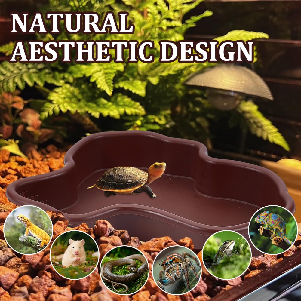 OLYCRAFT 5 piezas/set cuenco de agua para tortugas con comederos para reptiles y cepillo de limpieza antideslizante bañeras hábitat reptiles baño conjunto para tortugas ranas cordero lagartos
