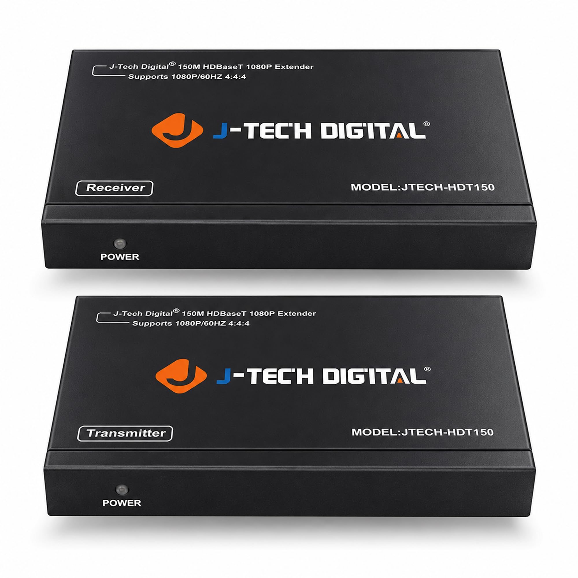 J-Tech Digital Extender HDMI a lungo raggio su Cat6 150 m/492ft HDBaseT 1080P Extender PoC, IR bidirezionale, supporta Dolby Digital, DTS, con passthrough EDID, CEC e RS-232 (JTECH-HDT150)