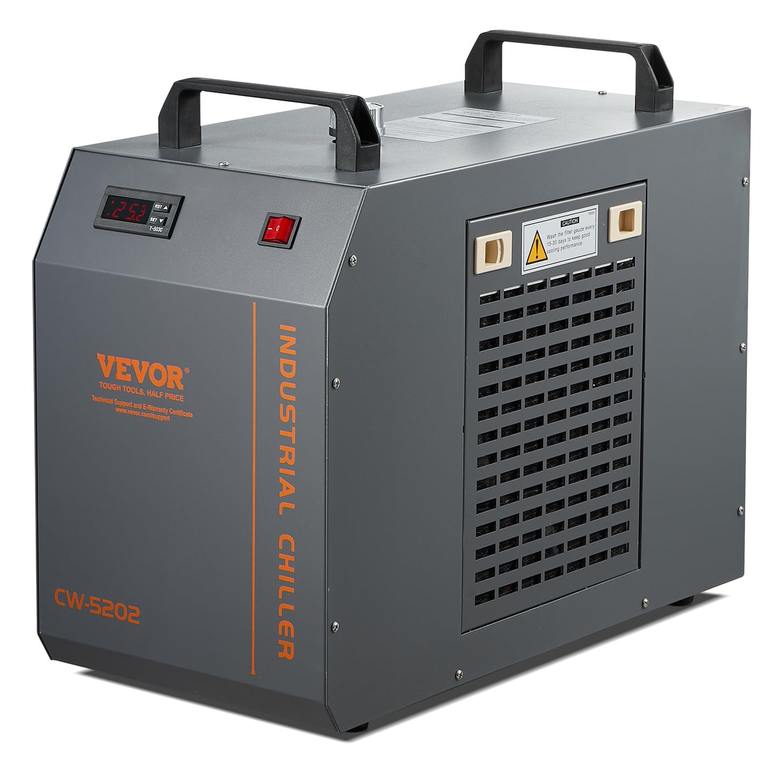 VEVOR Refrigeratore d'acqua industriale, CW-5202, sistema di raffreddamento, capacità del serbatoio dell'acqua 7 litri, portata 18 l/min per macchina per incisione laser