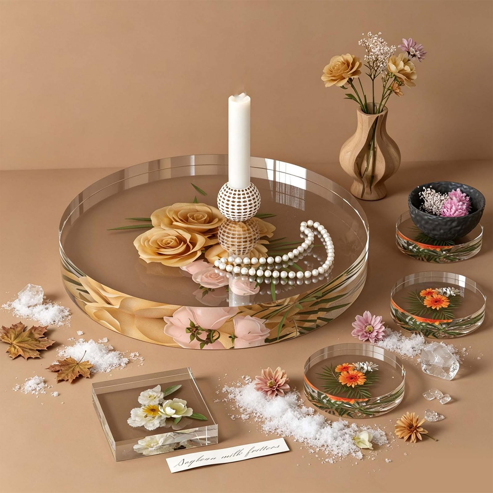 Moule rond professionnel en résine de Silicone, de qualité alimentaire, résistant à la, pour la fabrication de serre-livres, de porte-bijoux et de bougies en résine époxy
