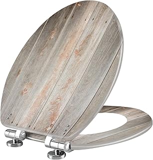 Elongated Toilet Seat Exterior wood texturebackground Resin Toilet Seat Quietly Slow Close with Quick-Release Hinges Toilet Seat with Cover Easy to Clean Install