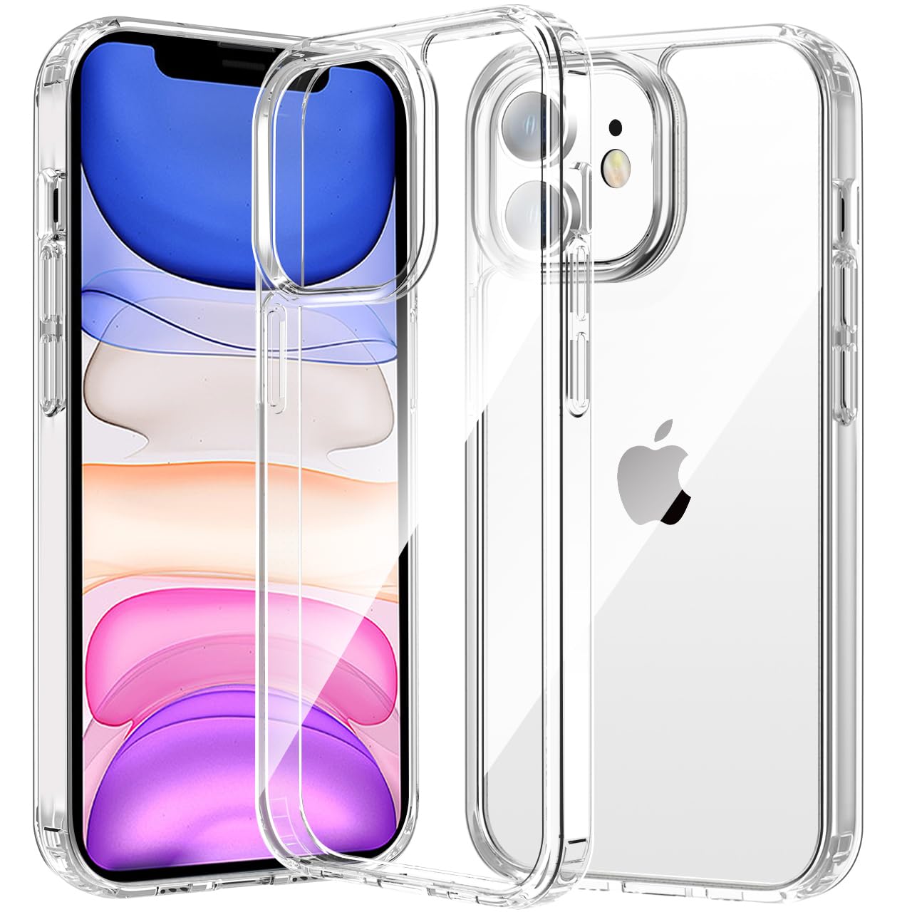 tigratigro Cover per iPhone 11 6.1 Pollici, Anti Ingiallimento,Custodia con Assorbimento degli Urti e Anti-Graffio,Struttura Protettiva Antiscivolo, Classico Stile Cover Trasparente