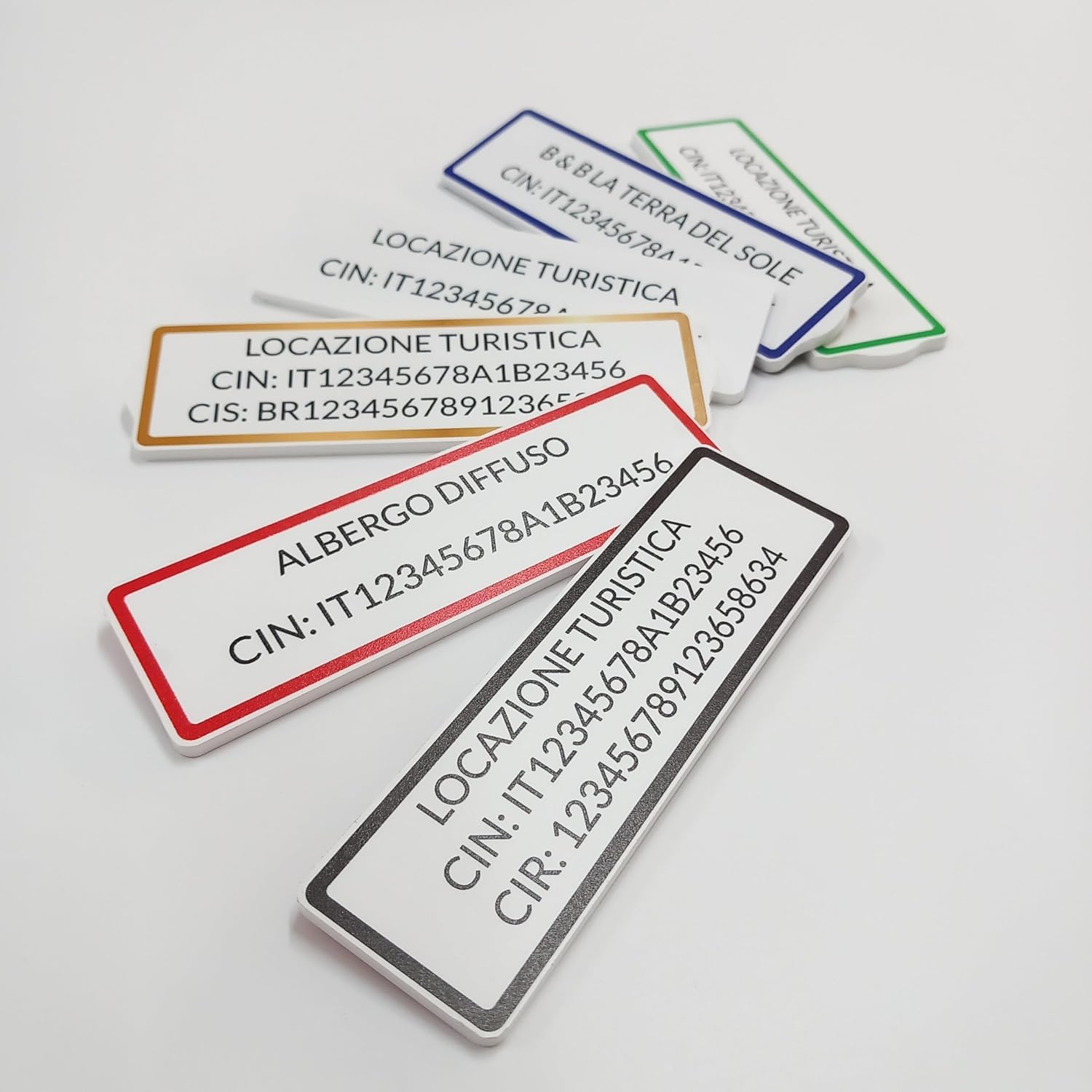 Targhetta personalizzata codice CIN, targhetta per locazione turistica, per strutture ricettive, case vacanza (integrazione CIR), Targa cin personalizzate per casa vacanze con locazione turistica