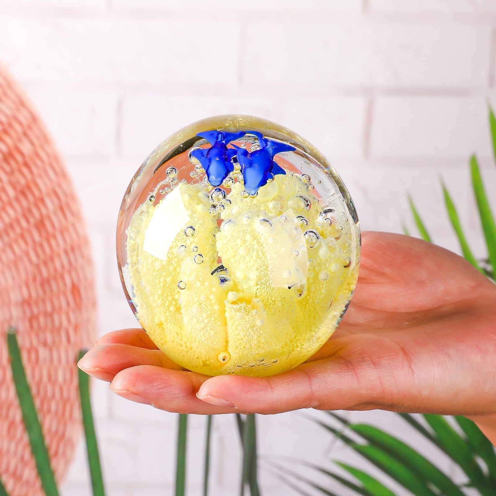 Figura de bola de cristal, pisapapeles y atrapasueños, adorno decorativo de peces de coral para bodas en la playa y fiestas al aire libre
