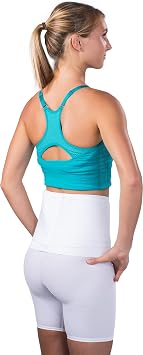 Saunders Sport All Back Support with White Compression Shorts Womens, Medium Waist 29" - 31"