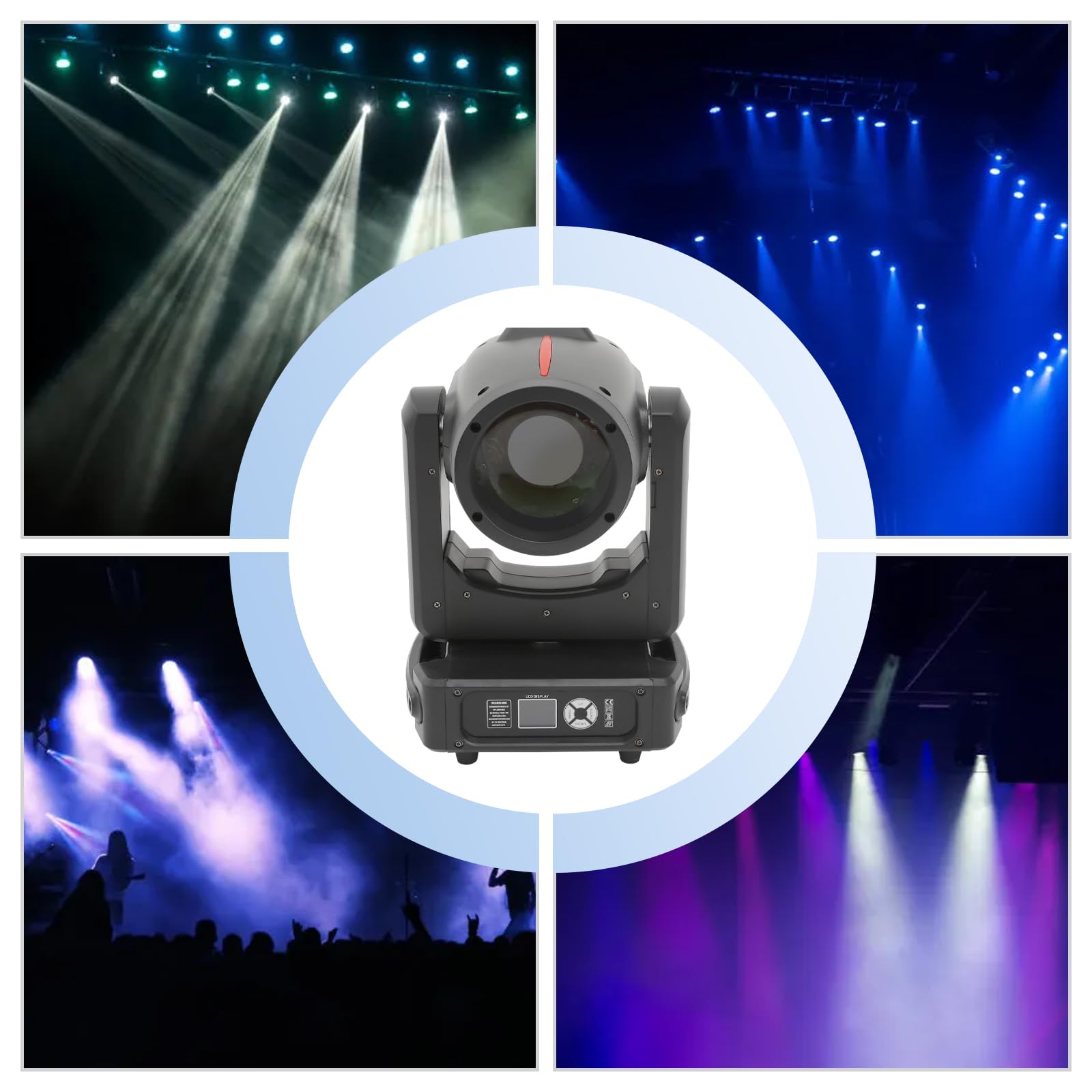 Luz de cabeza móvil con cabezal móvil, 295 W, luz de fiesta DJ, RGBW Roto Prisma Mini LED DMX-512 Control Faro para fiestas, bares, clubes, iluminación de escenarios