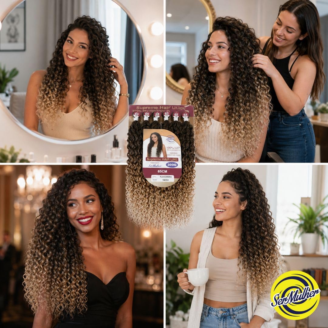 Extension Capelli Ricci e Mossi a Tessitura in Bioproteina, 300 gr, 100% Aspetto Naturale - Hair Texture IDEALI per Styling Ricci, Ondulati, Volume Naturale, 6x65 cm, ALESSANDRA (Dark Brown)
