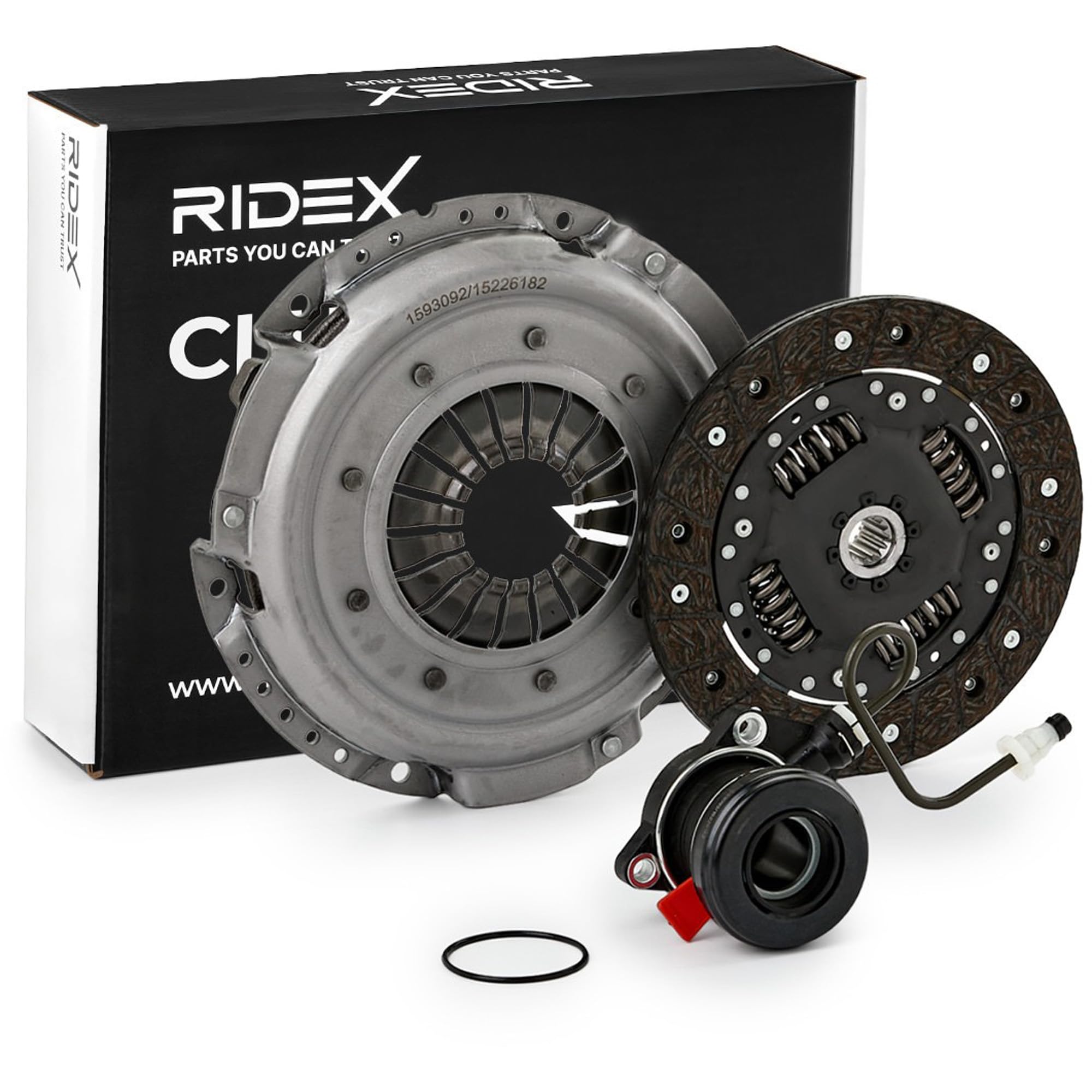RIDEX 479C0482 Kit de embrague hidráulico con desembrague central con placa de apriete de embrague con plato de embrague Compatible con OPEL Corsa D Hatchback S07