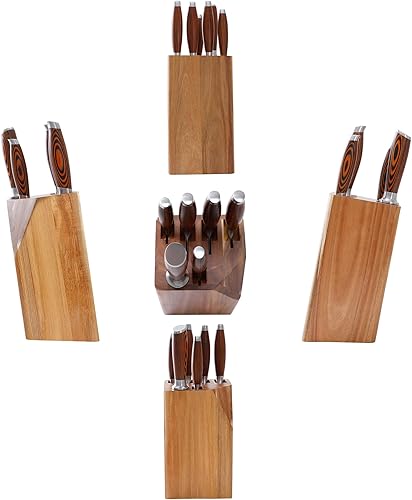 Miniatura 18 de MSY BIGSUNNY Juego de cuchillos para carne, 4 piezas, hoja de acero alemán de 5 pulgadas, juego de cuchillos de carne con mango ergonómico de alta