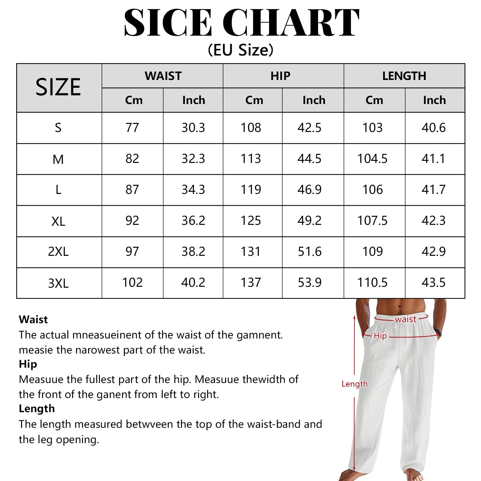 Litthing Pantalones de lino de algodón para hombre, pantalones casuales de verano, ajuste holgado, cintura elástica, pantalones con cordón, pantalones ligeros con bolsillos laterales y traseros para