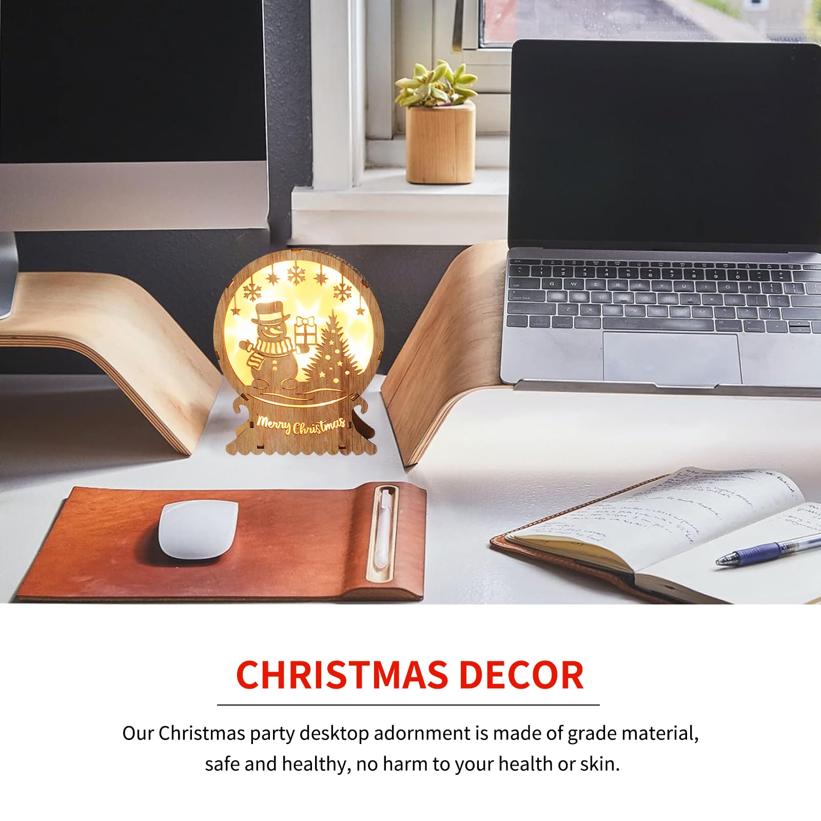 Décoration De Noël Illuminé En Bois LED, Arche Lumineuse De Noël Pour Décoration Intérieure, Village De Noel Miniature De Decoration Table Noel, Maison Noël Pour Cadeaux Et Décorations De Noël