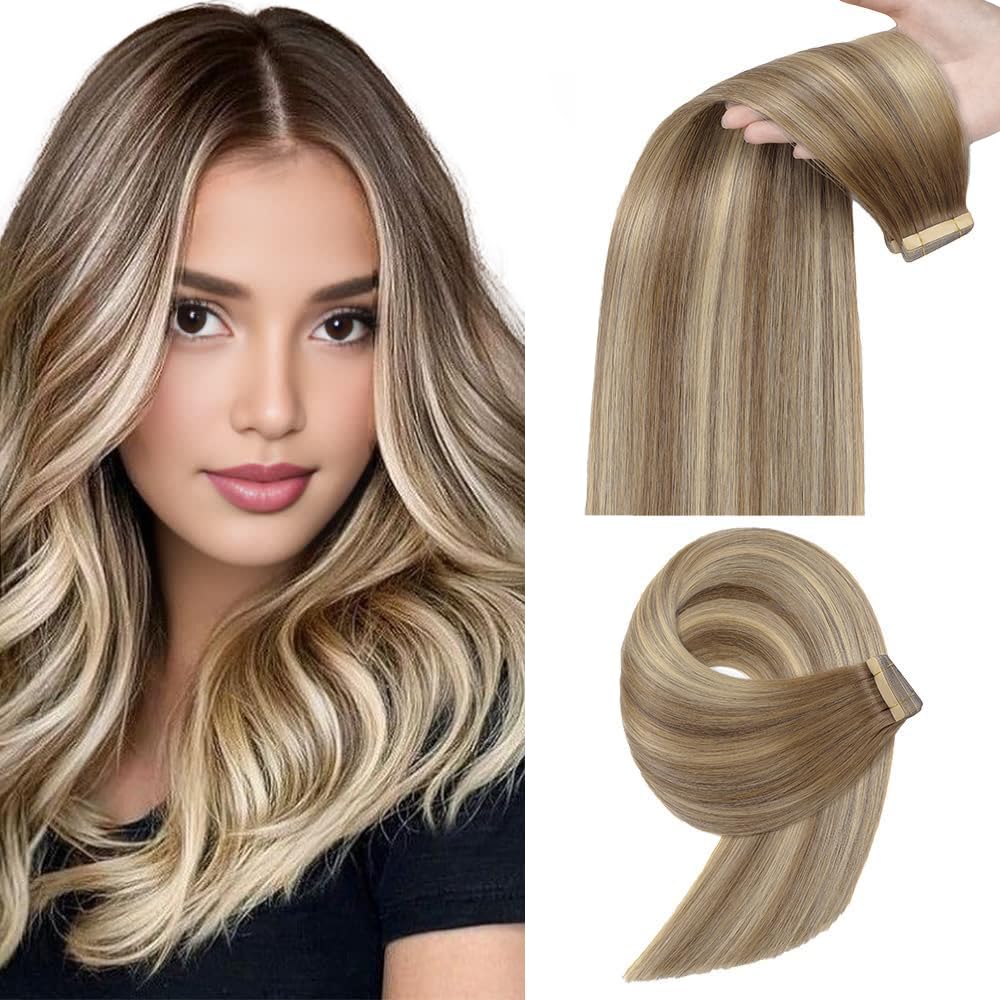 CLEARANCE Tape In 100% Human Remy Hair Extensions THICK Black Brown Blonde Cheap | UK