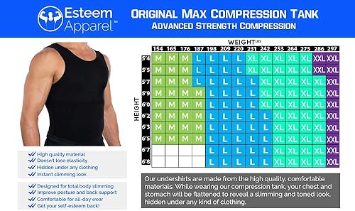 Miniatura 5 de Esteem Apparel Nueva camiseta de compresión para hombre que adelgaza la ropa interior del cuerpo