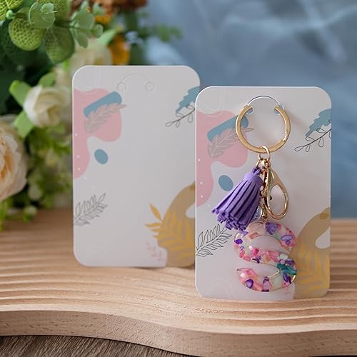 Miniatura 4 de Temlum 100 tarjetas de exhibición de llavero con bolsas autosellantes, soporte para tarjetas de llavero de 3 x 4.7 pulgadas para exhibir tarjetas de