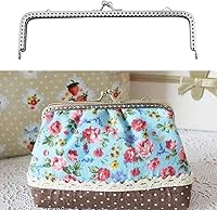 Vista 2 de Marco rectangular plateado con cierre de beso de 7 pulgadas para hacer bolsas, cierre de monedero, accesorios de manualidades