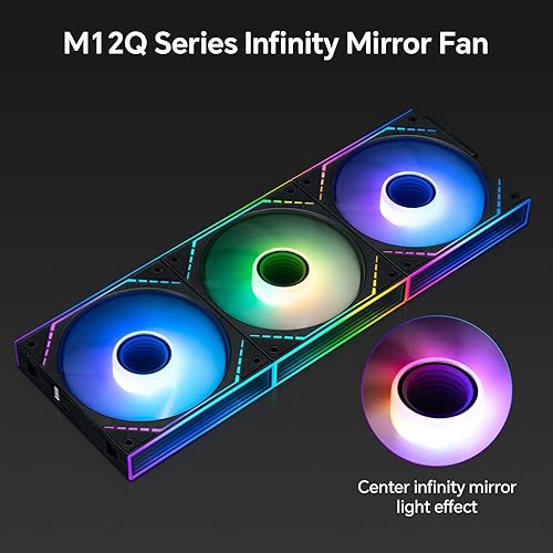 Miniatura 2 de Thermalright TL-M12Q-S X3 - Ventiladores de refrigeración de carcasa de PC de 4.724 in, cadena margarita, 2000 rpm, alto flujo de aire, ARGB,