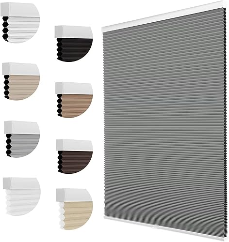 MYshade Persianas celulares opacas, sin cordón, persianas para ventanas, persianas para ventanas, persianas de panal para ventanas de interior