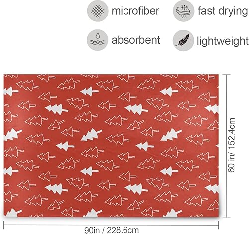 Miniatura 3 de KLL Manta de microfibra de primavera de 60 x 90 pulgadas, diseño de árbol de Navidad, color rojo, para oficina, sofá, dormitorio