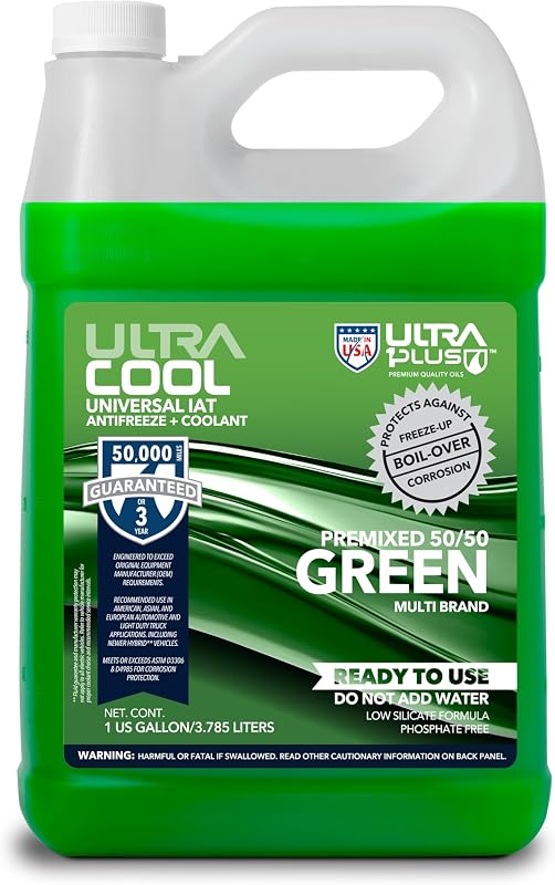 UltraCool Green 50/50 Antifreeze Coolant 1 Gallon | Long-life antifreeze coolant, protects cooling systems from freeze, boil-over and corrosion