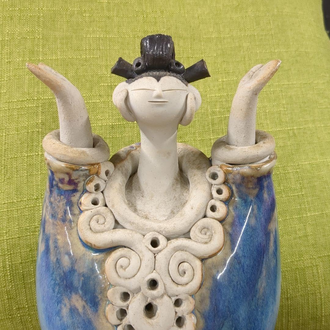 青芳人形 念ずれば花開く 森元青芳作 砥部焼