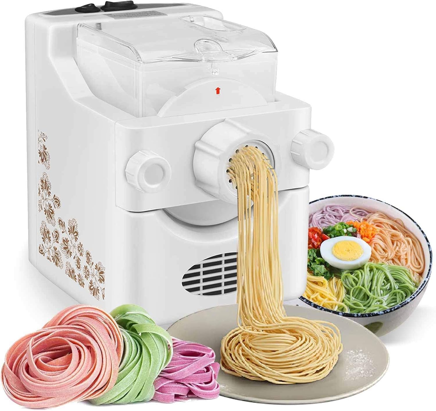 Amazon | 製麺機 自動製麺機 パスタマシン うどん製麺機 9種類の麺先