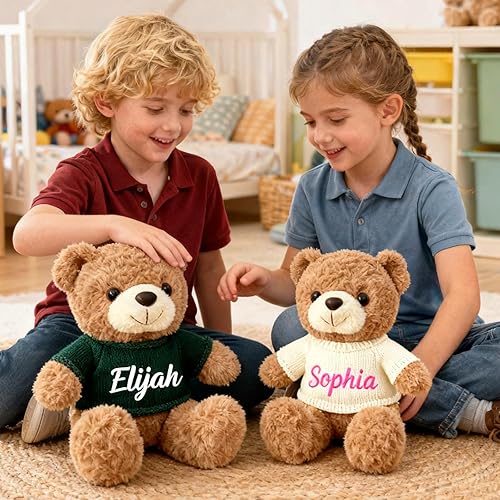 Miniatura 6 de Oso de peluche personalizado con nombre bordado, animal de peluche suave de 12 pulgadas, regalo único para el día de San Valentín, Navidad,