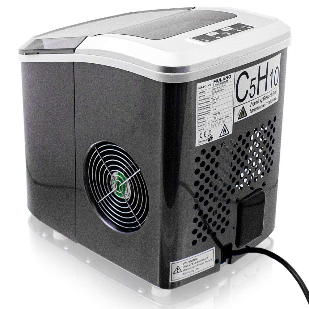 Eiswürfelmaschine Edelstahl Eiswürfelbereiter Eiswürfel Ice Maker Eis Maschine Icemaker (Grau)