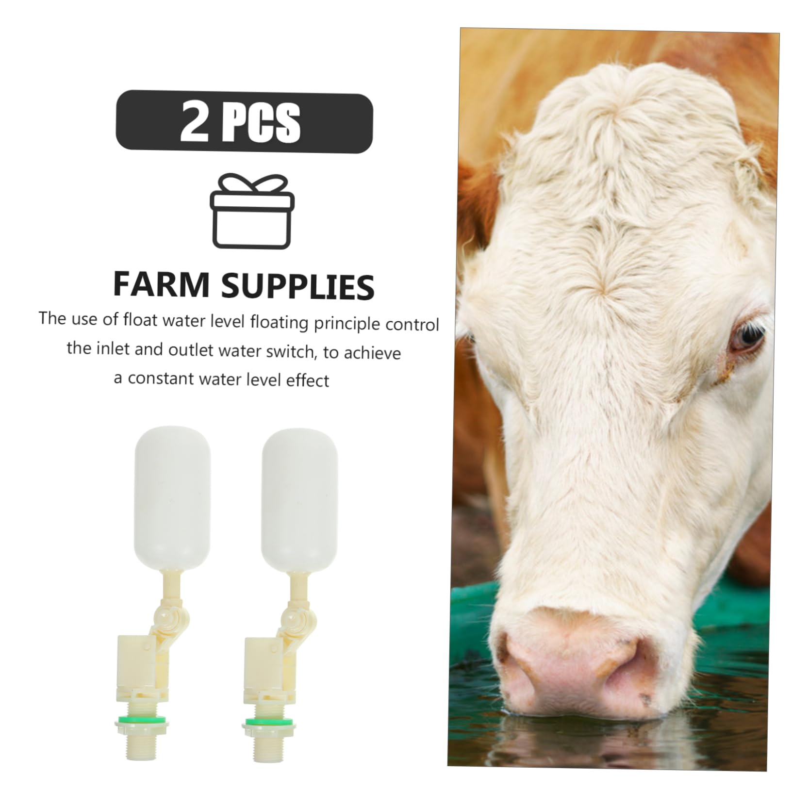 YARNOW Flotador Cisterna de Plástico 2piezas, Válvula de Flotador para Bebederos Automáticos de Oveja y Cabra, Agua Limpia y Sanitaria en Granja Color Aleatorio