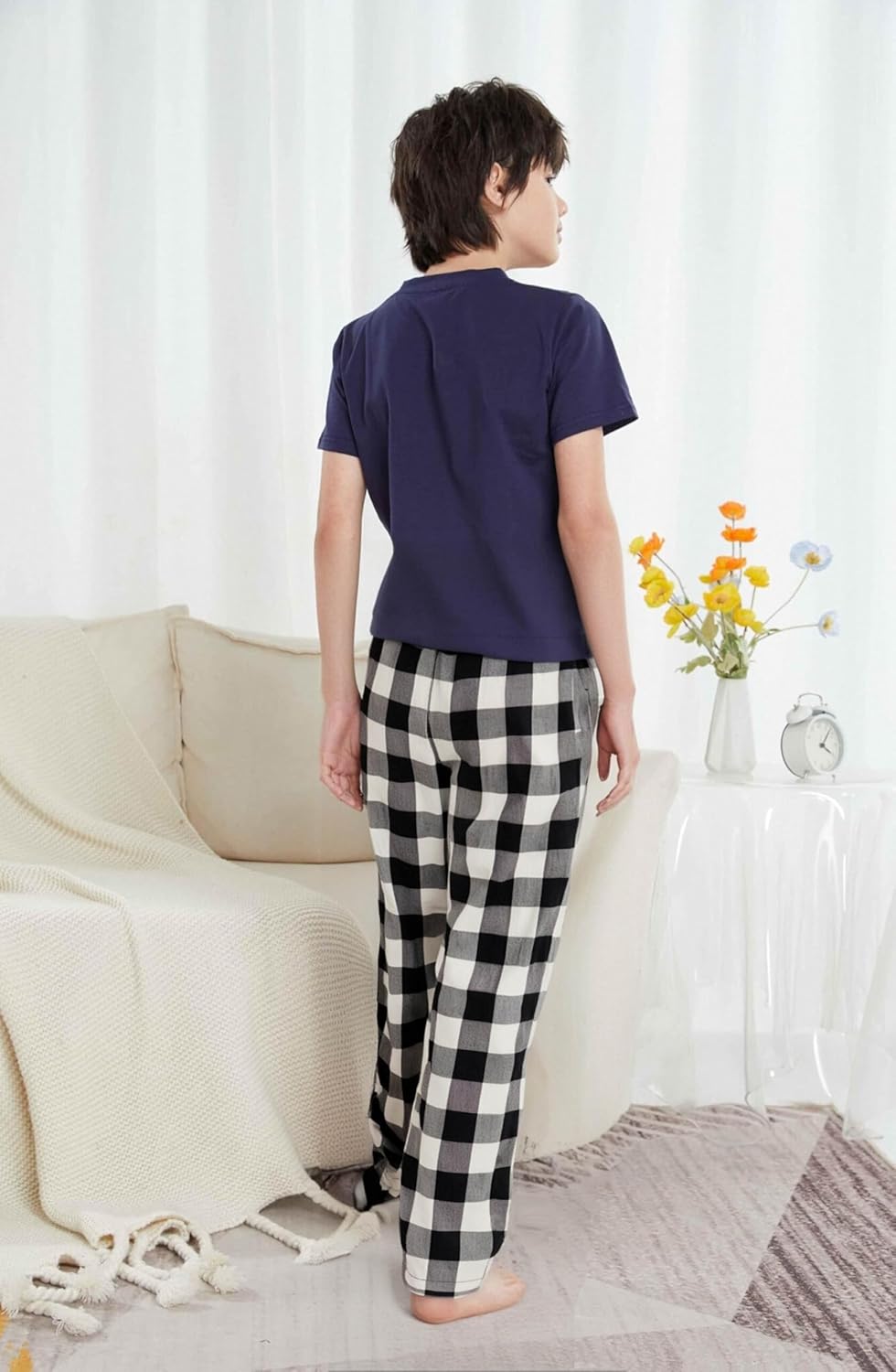 HiddenValor Boys Long Pajama Pants Lightweight Woven Cotton Bottom Lounge Pants with Pockets - Image 5