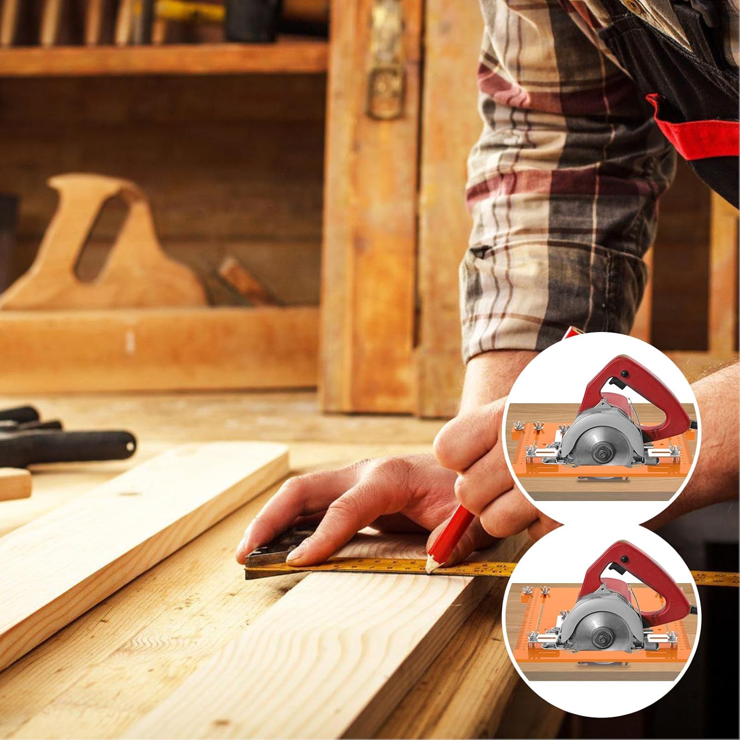 28x25cm Cutting Machine Base Plate Oblique Cut Handheld Cutter, Woodworking Cutter Base Plate, with Elliptical Holes, Large Cover Plate, Cutting Assistance for 4 Inch Motor