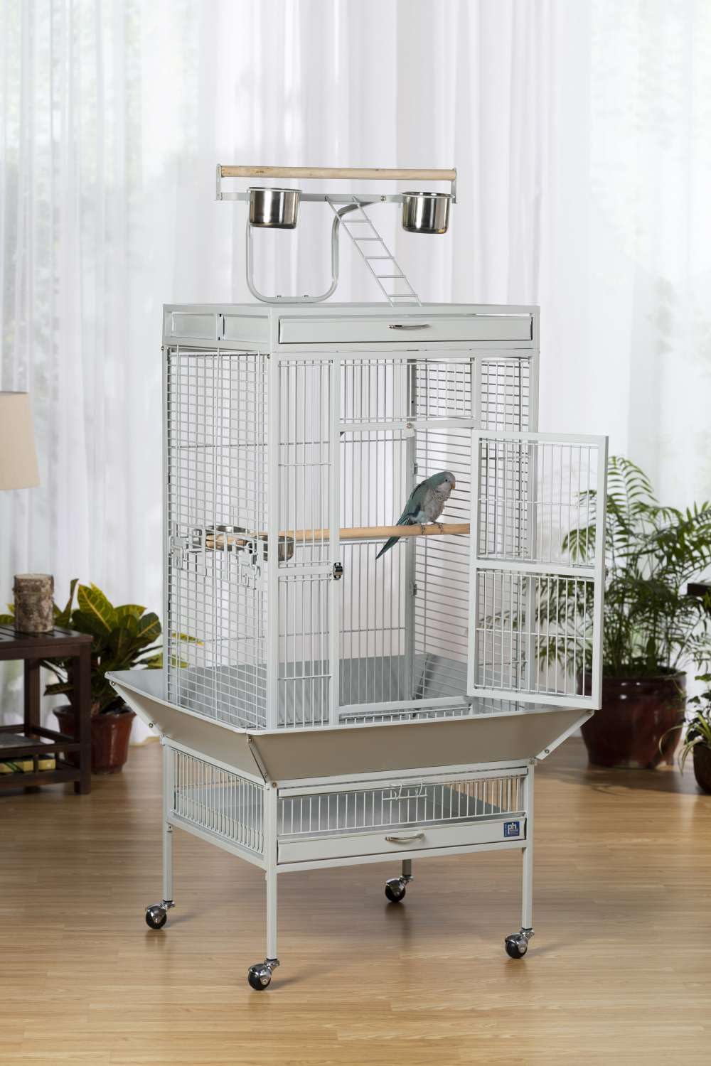 Prevue Pet Products Klatka dla ptaków z kutego żelaza Select Pewter Hammertone 3151BLK 61 cm x 50 cm