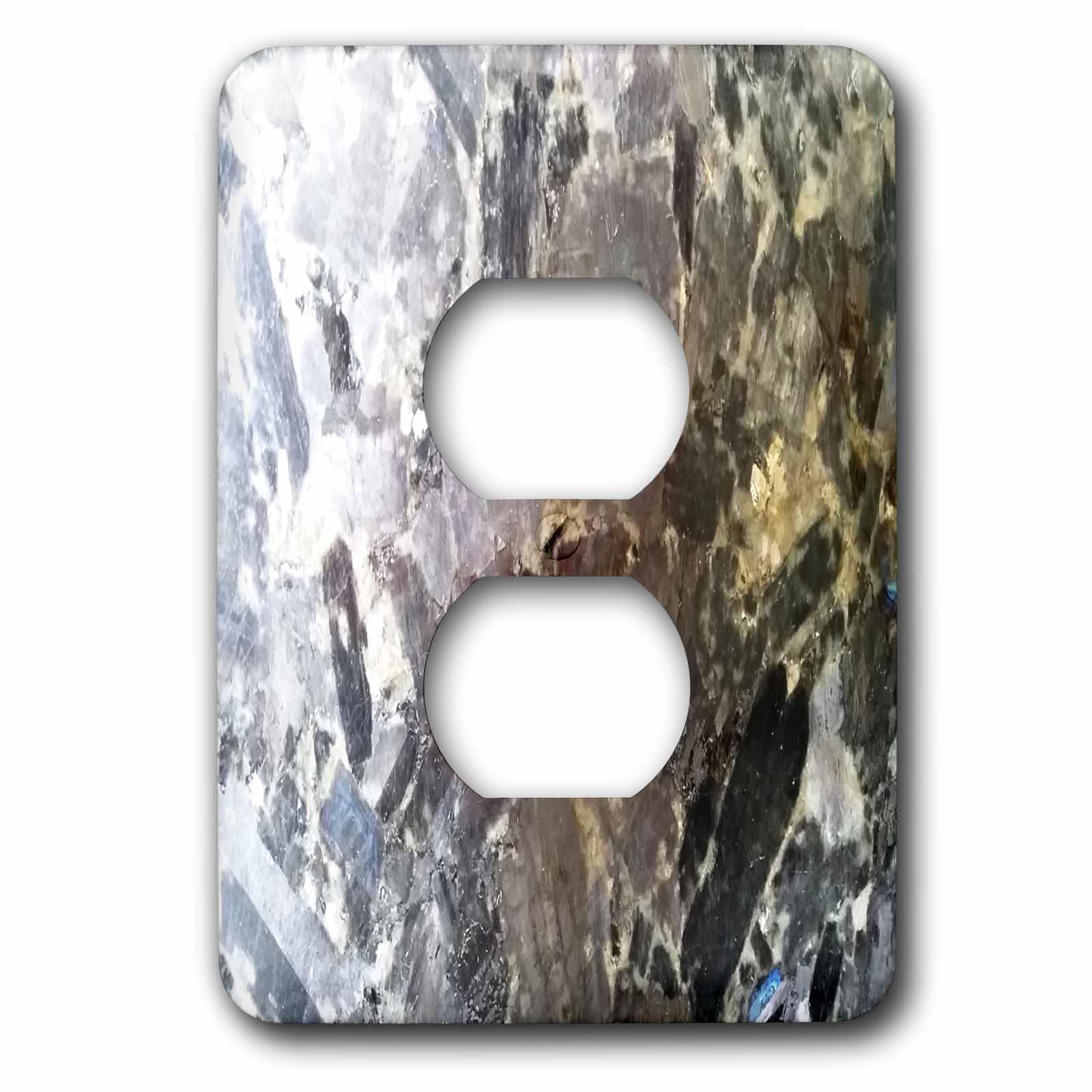 Image de granit or violet rock cache 2 prises double interrupteur