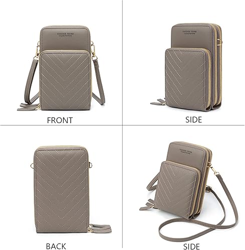 Miniatura 9 de Bolso chico en bandolera de mujer para celular minicartera tarjetera monedero de manohombro A-03-coffee-larger, A-04-burgundy-larger, A-black,