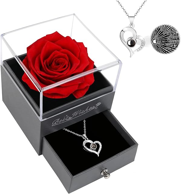 Womens Gifts for Her,Red Preserved Flowers Rose Gifts for Mom,Romantic Gifts for Her,Birthday Gifts for Women Who Has Everything, for Wife,Valentines Gifts,Womens Gifts for Christmas