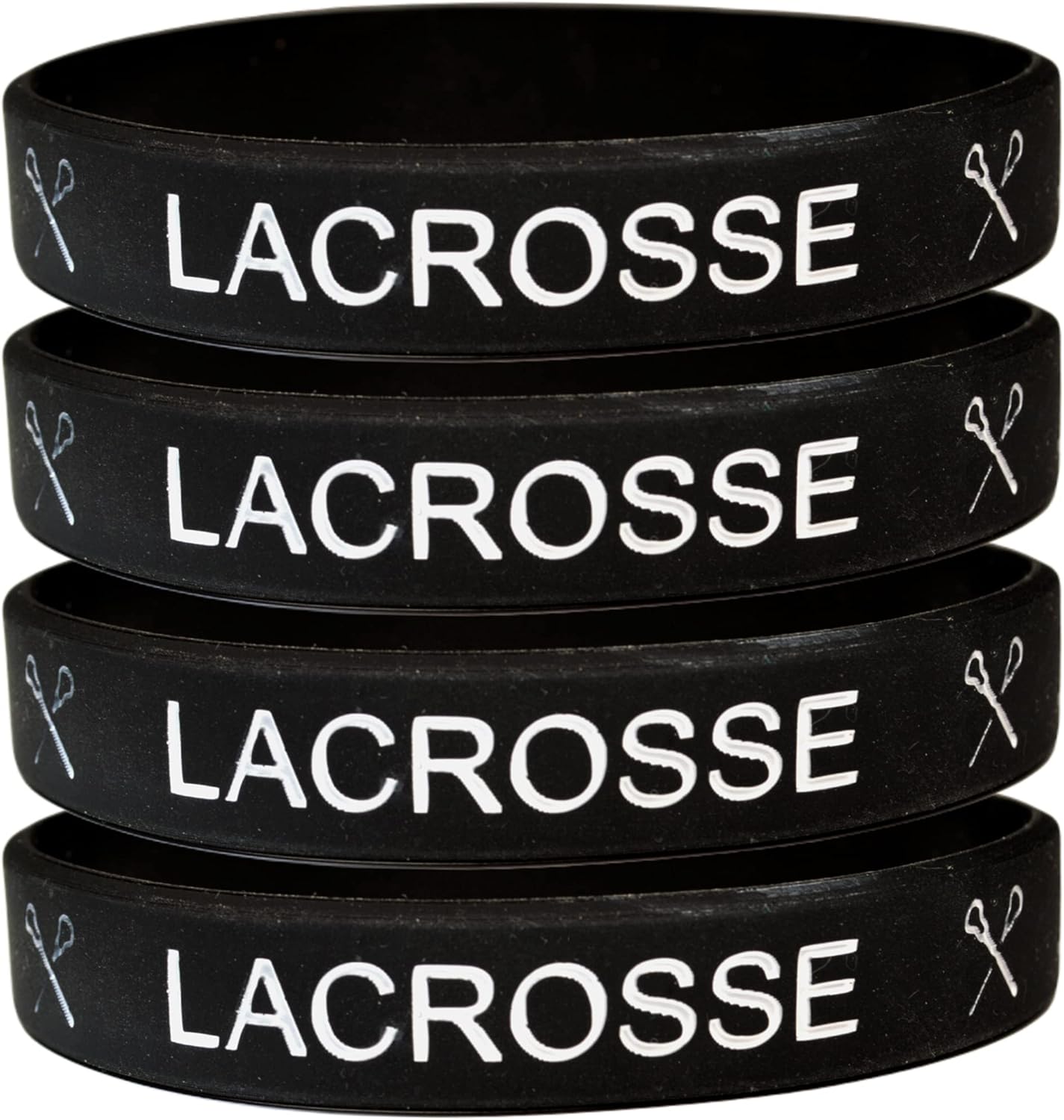 LAX Lacrosse Wristband Silicone Bracelet (4Pack