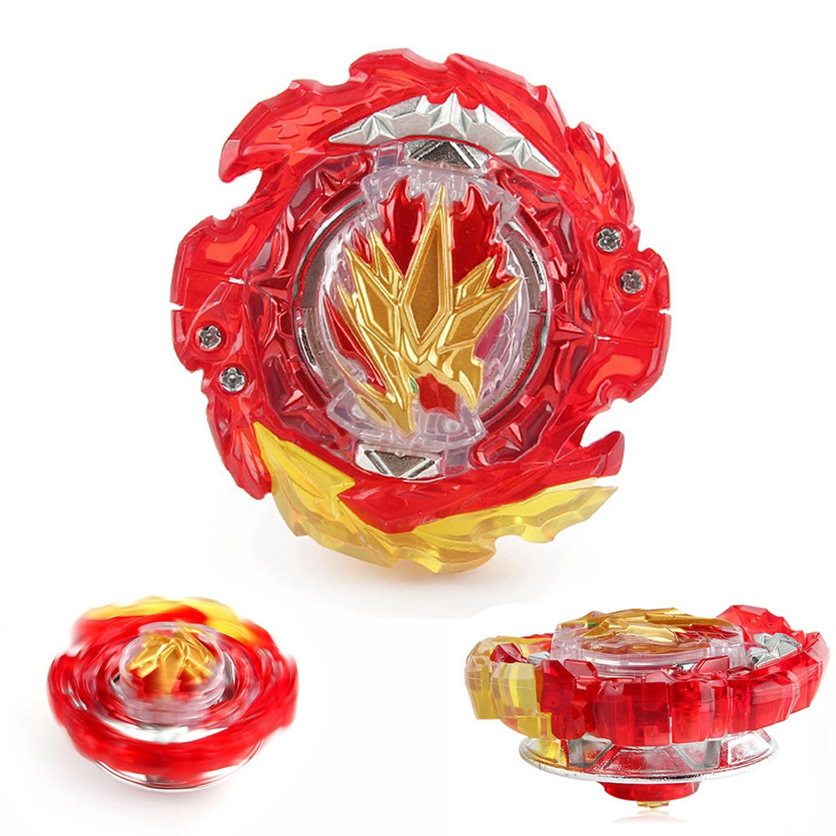 B-203 01 Super Hyperion MR.Tp.Xp-2 Spinning Gaming Top Gyro Starter (Red, Plastic, Standard Size, Kid)