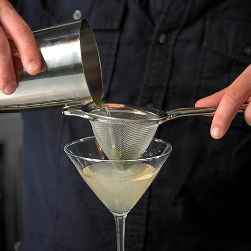 Miniatura 3 de Colador de cóctel de malla fina, tamiz de acero inoxidable 304 a prueba de óxido para bares caseros y camareros profesionales, perfecto para