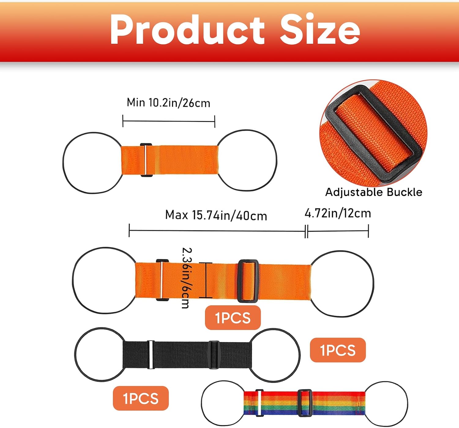3PCS Adjustable Luggage Connector Straps, Heavy-Duty Elastic Luggage Straps with Secure Buckles for Travel, Bag Connector Belts for Carry-On and Suitcases, Travel Accessories for Tourists
