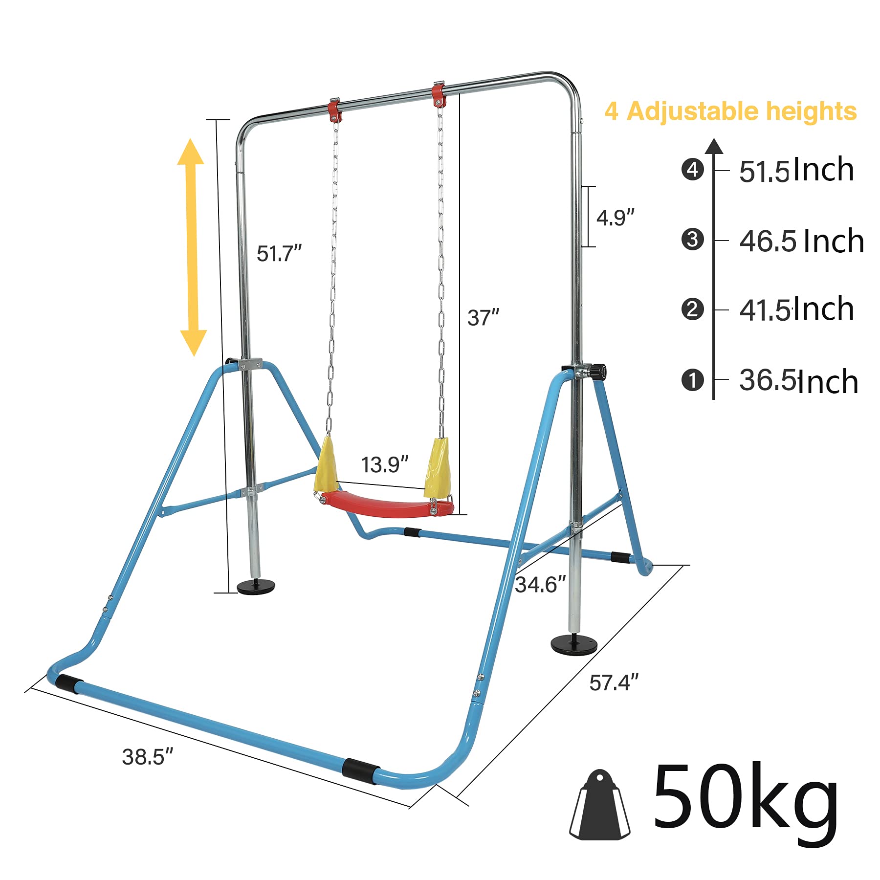 Z ZELUS Kids Gymnastics Bar, Expandable Junior Gymnastics Home