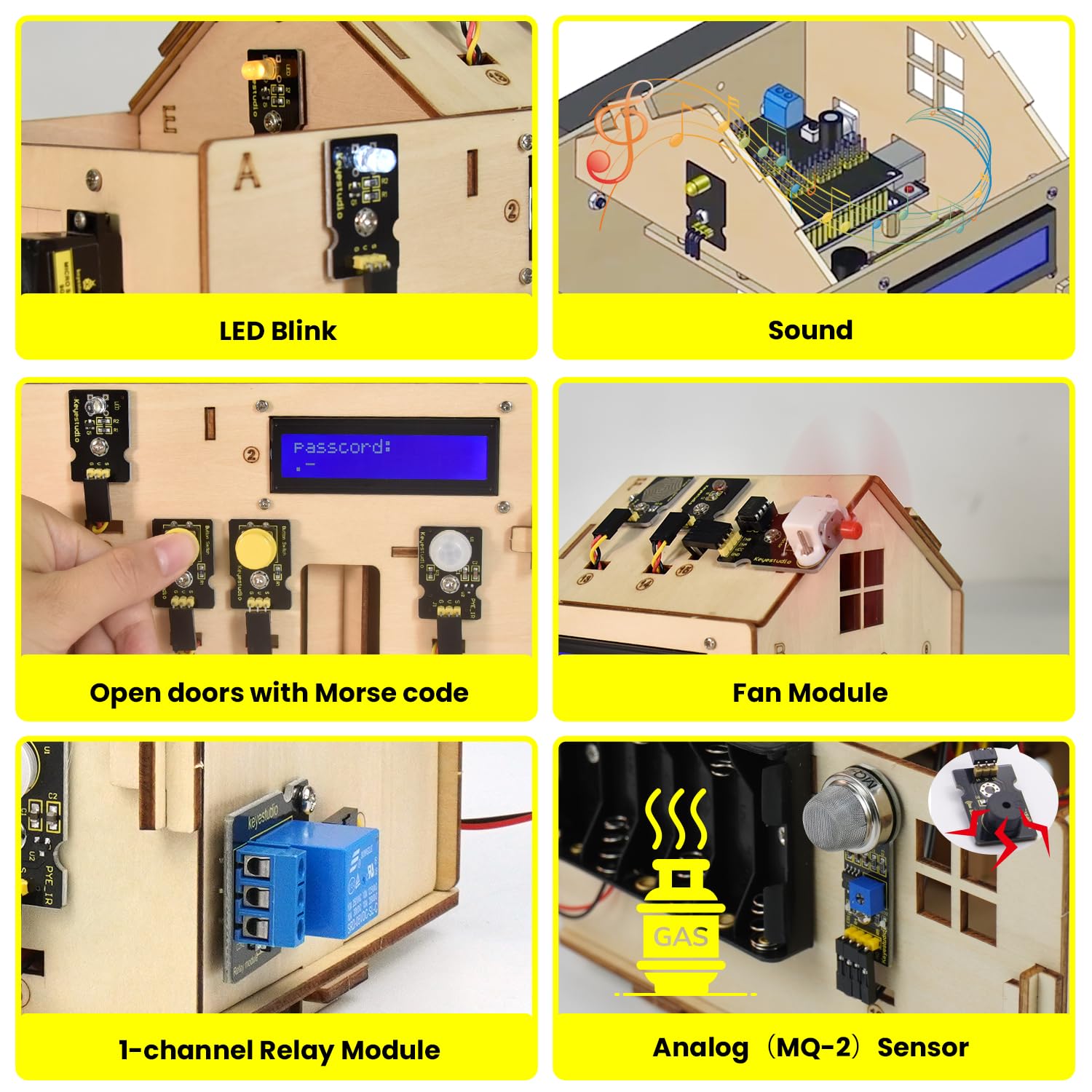 KEYESTUDIO Zestaw startowy smart home, kompatybilny z Arduino IoT, kompletny zestaw, projekt budowniczo-elektroniczny, moduł z mikrokontrolerem UN0 R3 i akcesoriami