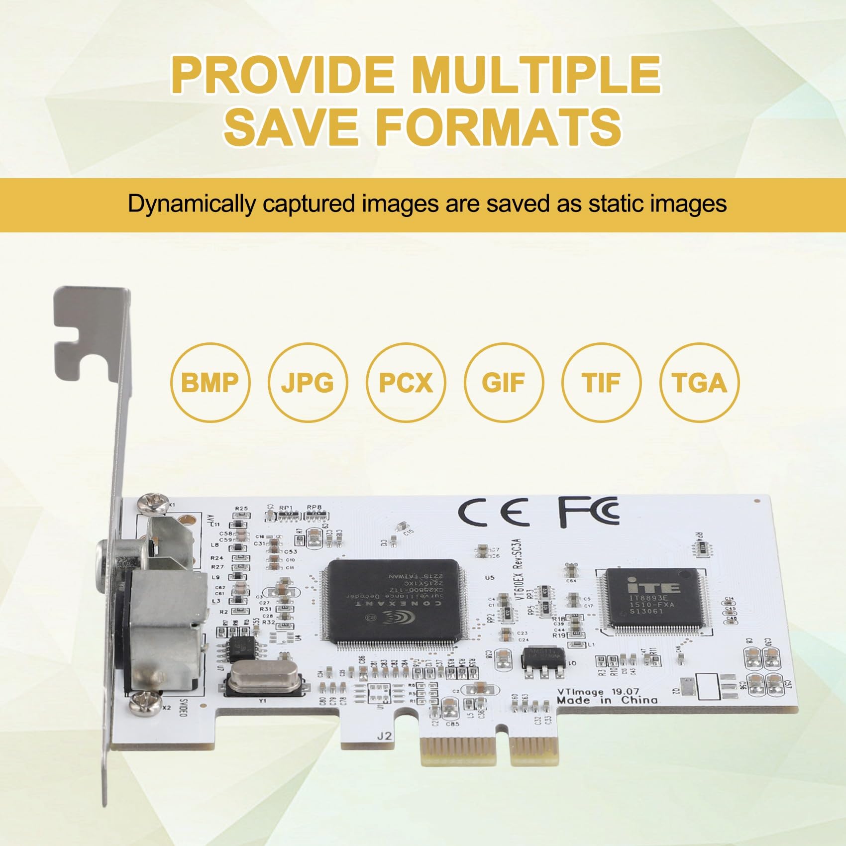 Tarjeta de Expansión PCIE Tarjeta de Captura de Video de Vigilancia PCIE A AV con Resolución HD 640X480 Tarjeta de Captura de Imágenes