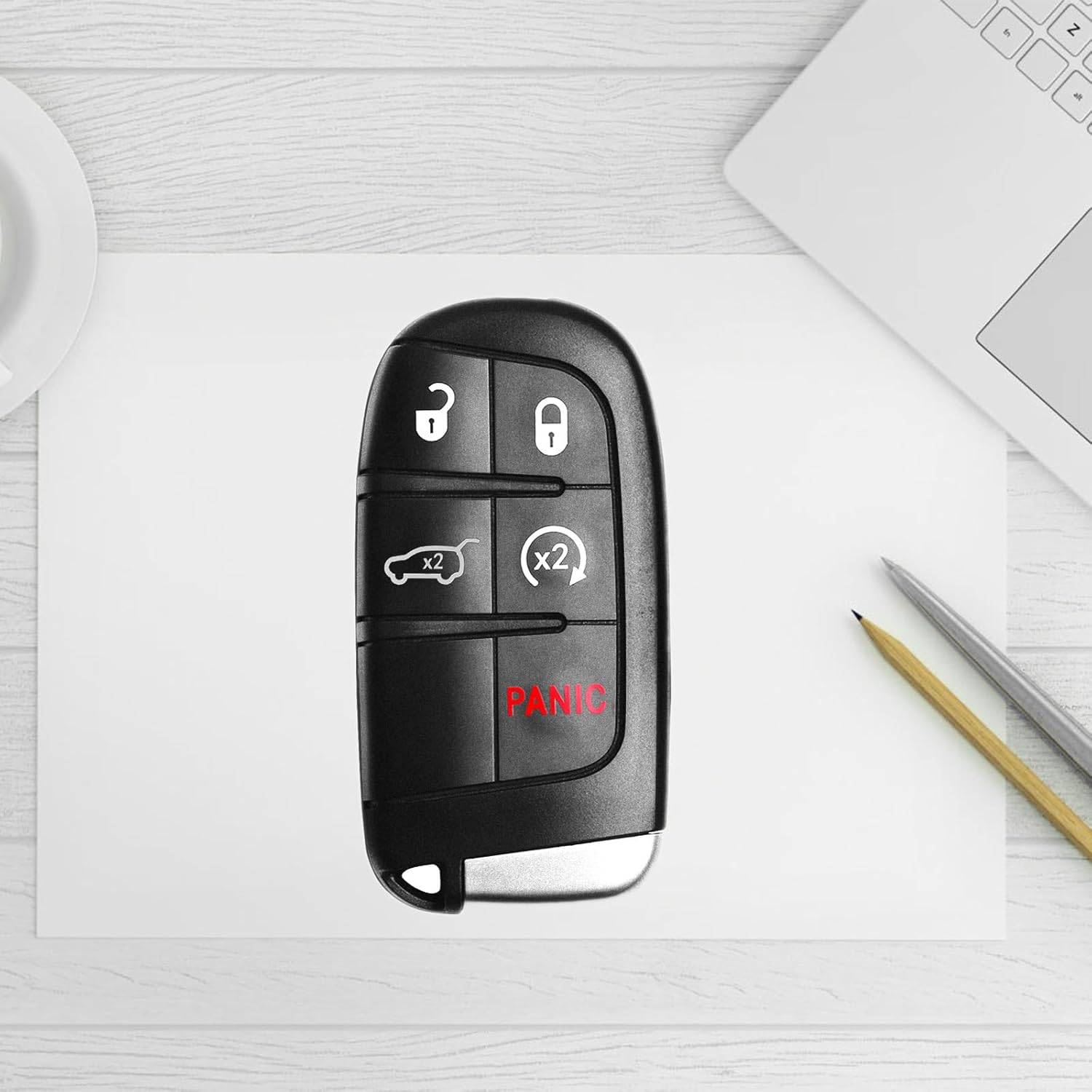 Self-Programmable Replacement for Proximity Smart Key Fob for Jeep Grand Cherokee 2014 2015 2016 2017 2018 2019 2020 2021 (FCC:M3N40821302 68143505AC 68143505AA) 2 pcs