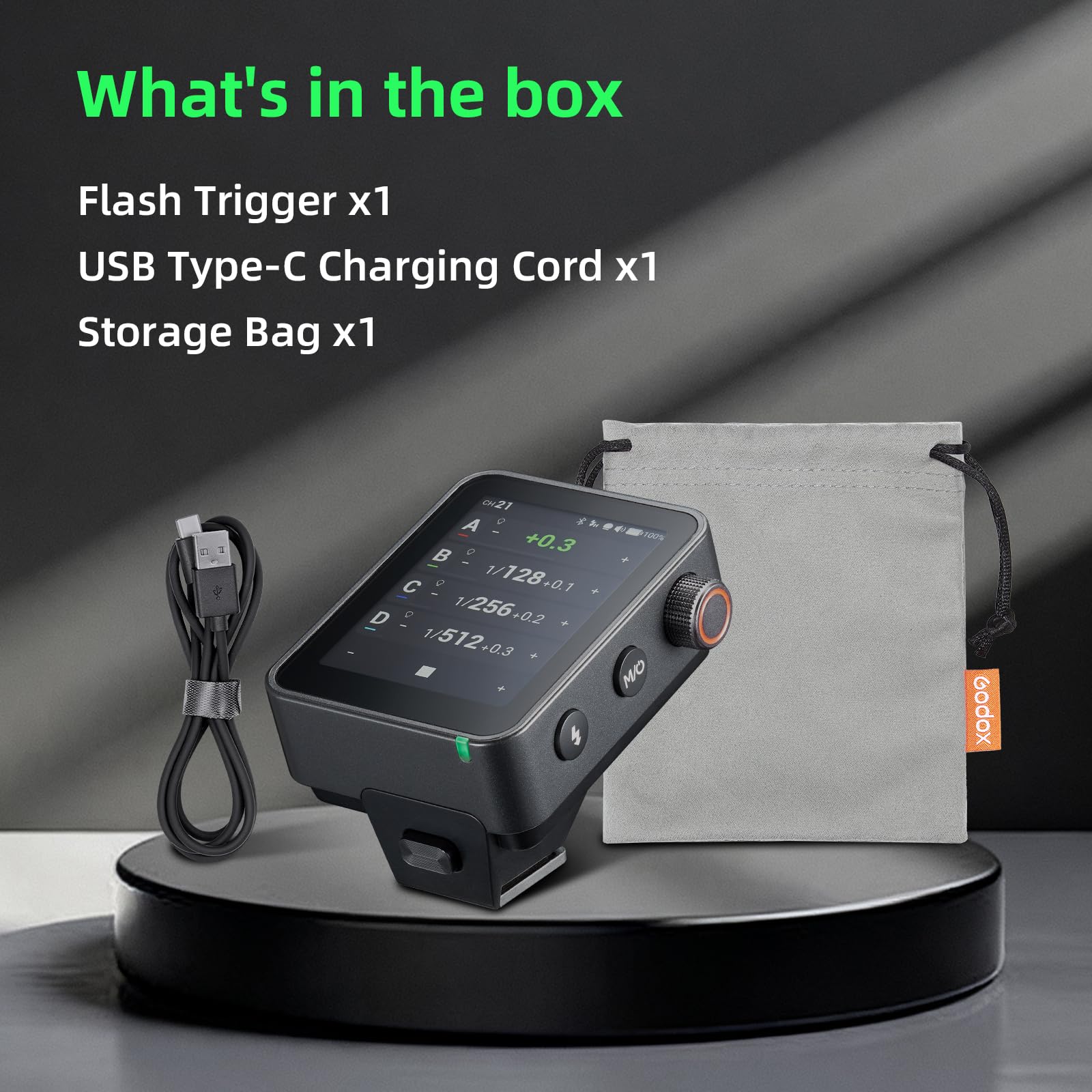 Godox X3PRO N X3Pro-N TTL Trigger Flash Wireless per Nikon,Sistema Wireless X a 2.4 GHz,Touchscreen OLED da 2.4 Pollici,Controllo Tramite Bluetooth e App, Controllo Dell'Otturatore,Ricarica USB-C